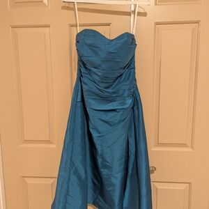 Chic Strapless Teal Dress